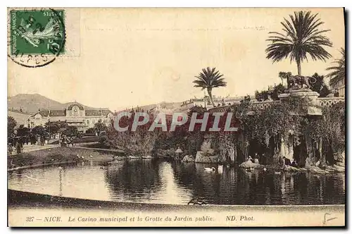 Cartes postales Nice Le Casino municipal et la Grotte du Jardin public