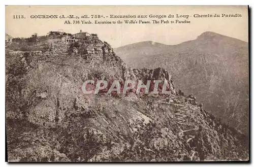 Cartes postales Gourdon A M Excursion aux Gorges du Loup Chemin du Paradis