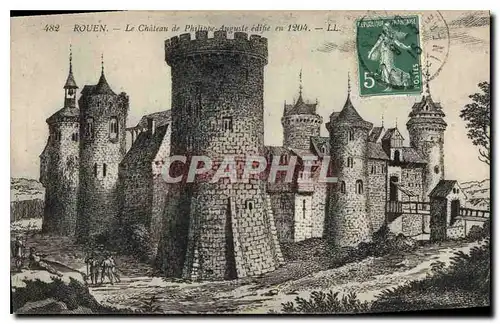 Cartes postales Rouen Le Chateau de Philippe Auguste edifie en 1204