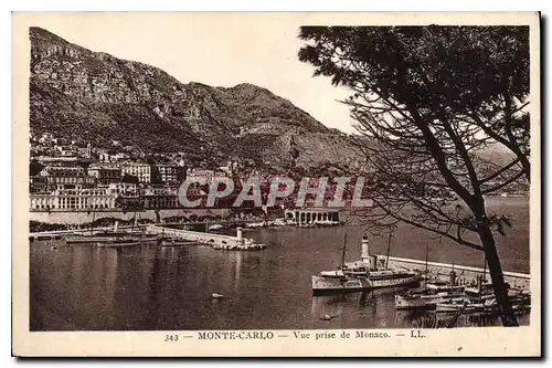 Cartes postales Monte Carlo vue prise de Monaco