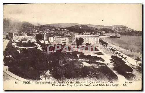 Ansichtskarte AK Nice vue d'ensemble du Jardin du Roi Albert et le Quai des Etats Unis