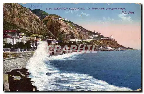 Cartes postales Menton Garavan la Promenade par gros temps