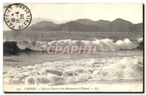 Cartes postales Cannes Effet de Vagues et les Montagnes de l'Esterel