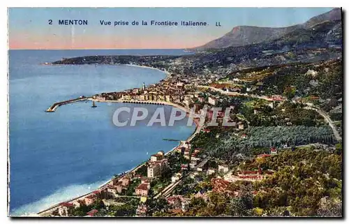 Cartes postales Menton vue prise de la Frontiere Italienne