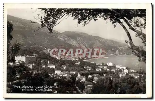 Cartes postales Menton vue generale prise de Carnoles