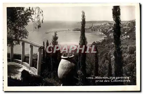 Ansichtskarte AK Menton vue generale prise des Colombieres