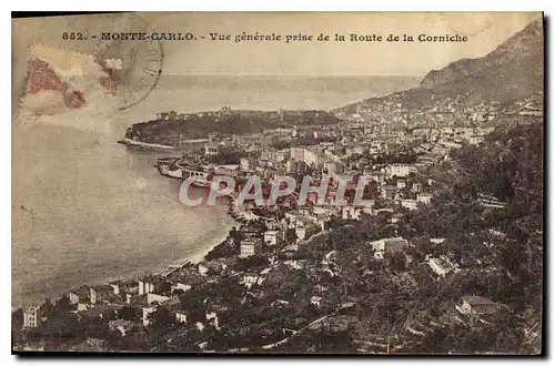 Cartes postales Monte Carlo vue generale prise dela Route de la Corniche