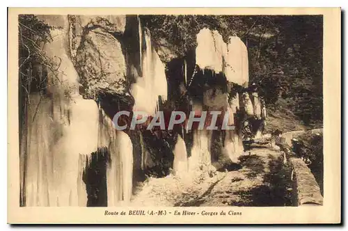 Cartes postales Route de Beuil A M en Hiver Gorges du Cians