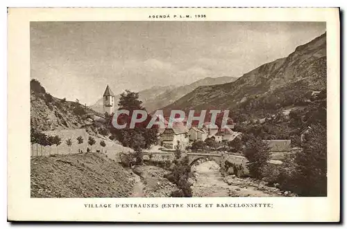 Cartes postales Agenda PLM 1926 Village d'Entraunes entre Nice et Barcelonnette