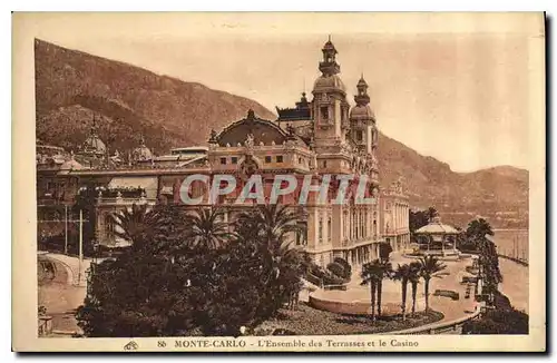 Ansichtskarte AK Monte Carlo l'ensemble des Terrasses et le Casino