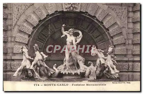 Cartes postales Monte Carlo Fontaine Monumentale