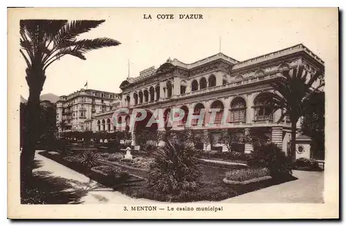 Cartes postales Menton le Casino Municipal