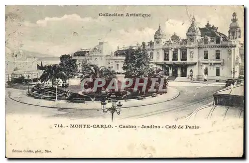 Ansichtskarte AK Collection Artistique Monte Carlo Casino Jardins Cafe de Paris