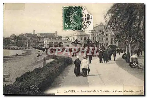 Cartes postales Cannes Promenade de la croisette et le Casino Municipal