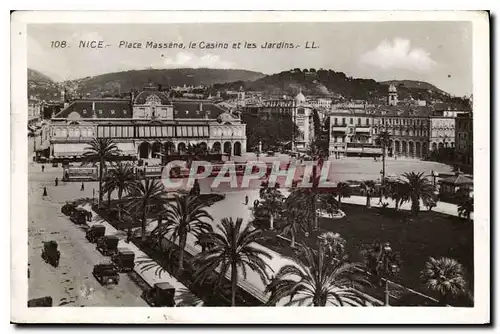 Cartes postales Nice Place Massena le Casino et les Jardins