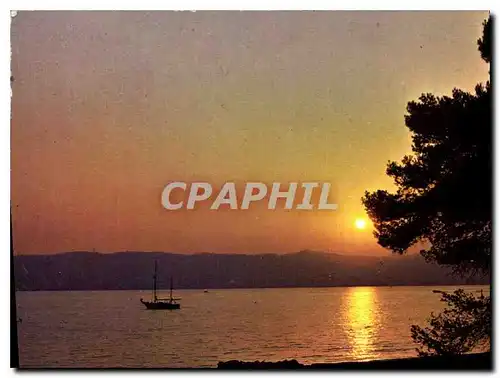 Ansichtskarte AK Les Sites Merveilleux de la Cote d'Azur Coucher de Soleil sur la Mediterranee