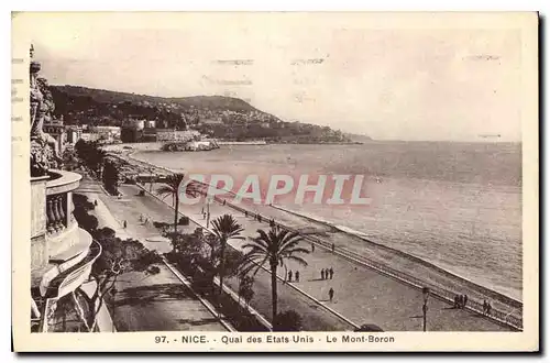 Cartes postales Nice Quai des Etats Unis Le Mont Boron