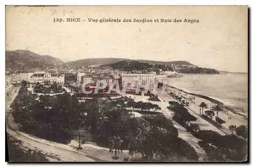 Cartes postales Nice Vue generale des Jardins et Baie des Anges