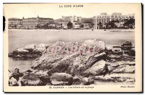 Cartes postales Cannes les Hotels et la Plage