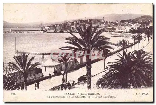 Cartes postales Cannes Alpes Maritimes La Promenade de la Croisette et le Mont Chevalier