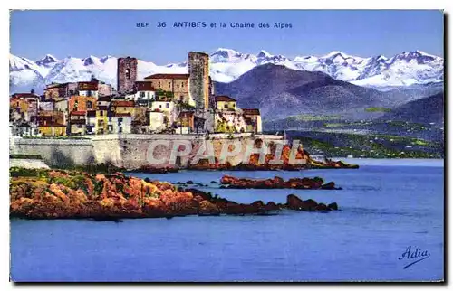 Cartes postales Antibes et la Chaine des Alpes