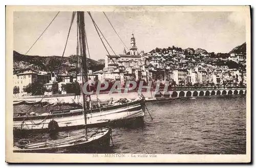 Cartes postales Menton la Vieille Ville Bateau