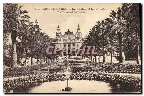 Cartes postales Monte Carlo Le Casino et les Jardins