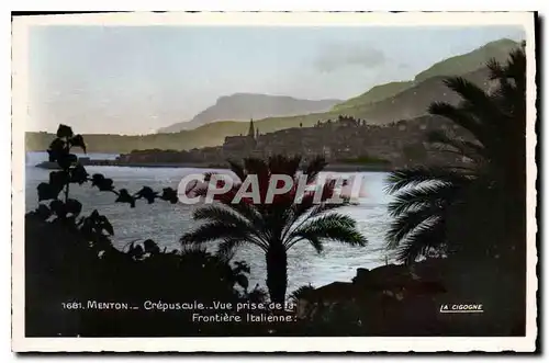 Cartes postales Menton Crepuscule Vue prise de la Frontiere Italienne