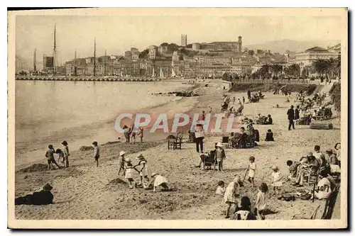 Ansichtskarte AK La Douce France Cote d'Azur Cannes Alpes Maritimes La Plage et le Mont Chevalier