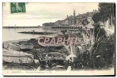 Cartes postales Menton Vue prise de Garavan Bateaux