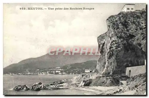 Cartes postales Menton Vue prise des rochers Rouges