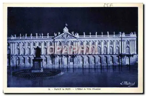 Cartes postales Nancy la Nuit L'Hotel de Ville Illumine