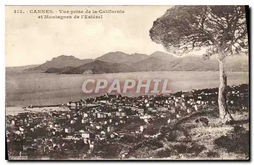 Cartes postales Cannes Vue prise de la Californie et Montagnes de l'Esterel