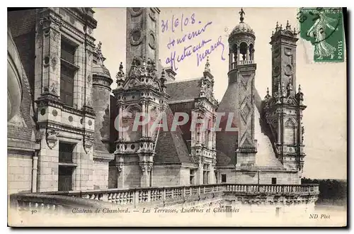 Ansichtskarte AK Chateau de Chambord Les Terrasses Lucarnes et Cheminees