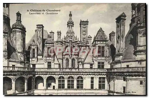 Cartes postales Chateau de Chambord Lanternes et Cheminees