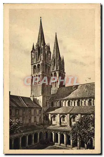 Cartes postales Le Pays Normand Caen Lycee Malherbe anc Abbaye aux Hommes Cour du cloitre et tours de St Etienne