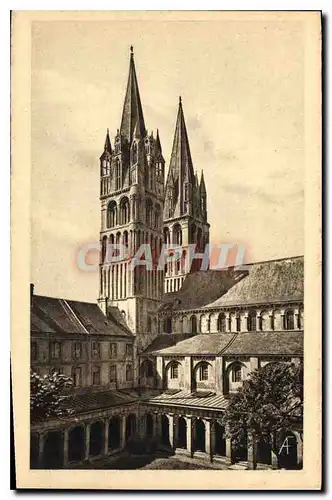 Cartes postales Le Pays Normand Caen Lycee Malherbe anc Abbaye aux Hommes Cour du cloitre et tours de St Etienne