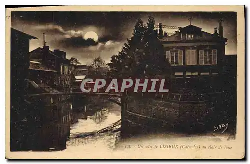 Cartes postales Un coin de Lisieux Calvados au clair de lune