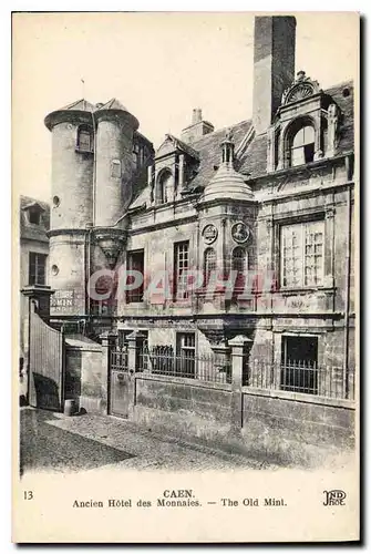 Cartes postales Caen Ancien Hotel des Monnaies