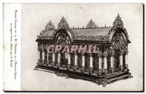 Cartes postales Petite Chasse de la B Therese de l'Enfant Jesus en argent dore offerte par le Bresil