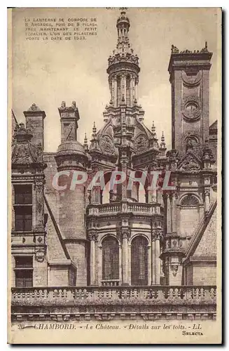 Cartes postales Chambord Le Chateau Details sur les toits