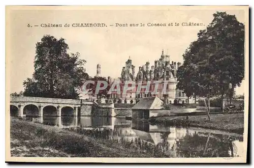 Cartes postales Chateau de Chambord Pont sur le Cosson et le Chateau