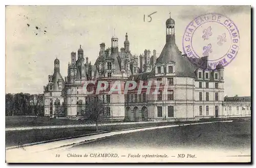 Cartes postales Chateau de Chambord Facade septentrionale