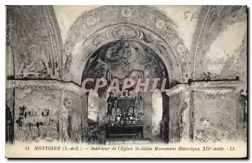 Cartes postales Montoire L et C Interieur de l'Eglise St Gilles Monument Historique