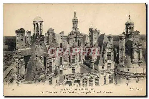 Ansichtskarte AK Chateau de Chambord Les Terrasses et les Combles vue prise a vol d'oiseau