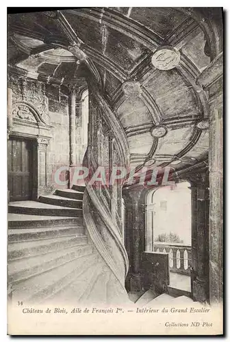 Cartes postales Chateau de Blois Aile de Francois I Interieur du Grand Escalier