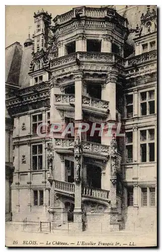 Ansichtskarte AK Blois Le Chateau l'Escalier Francois I