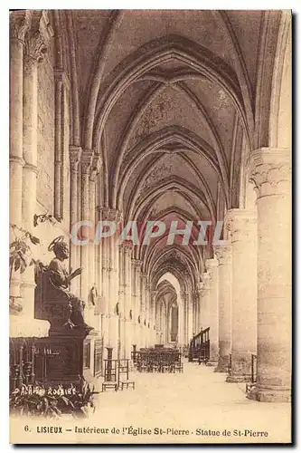 Ansichtskarte AK Lisieux Interieur de l'Eglise St Pierre Statue de St Pierre