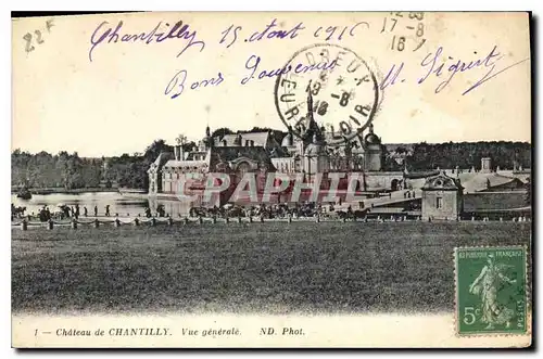 Cartes postales Chateau de Chantilly Vue generale