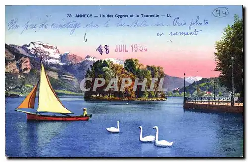 Cartes postales Annecy Ile des Cygnes et la Tournette